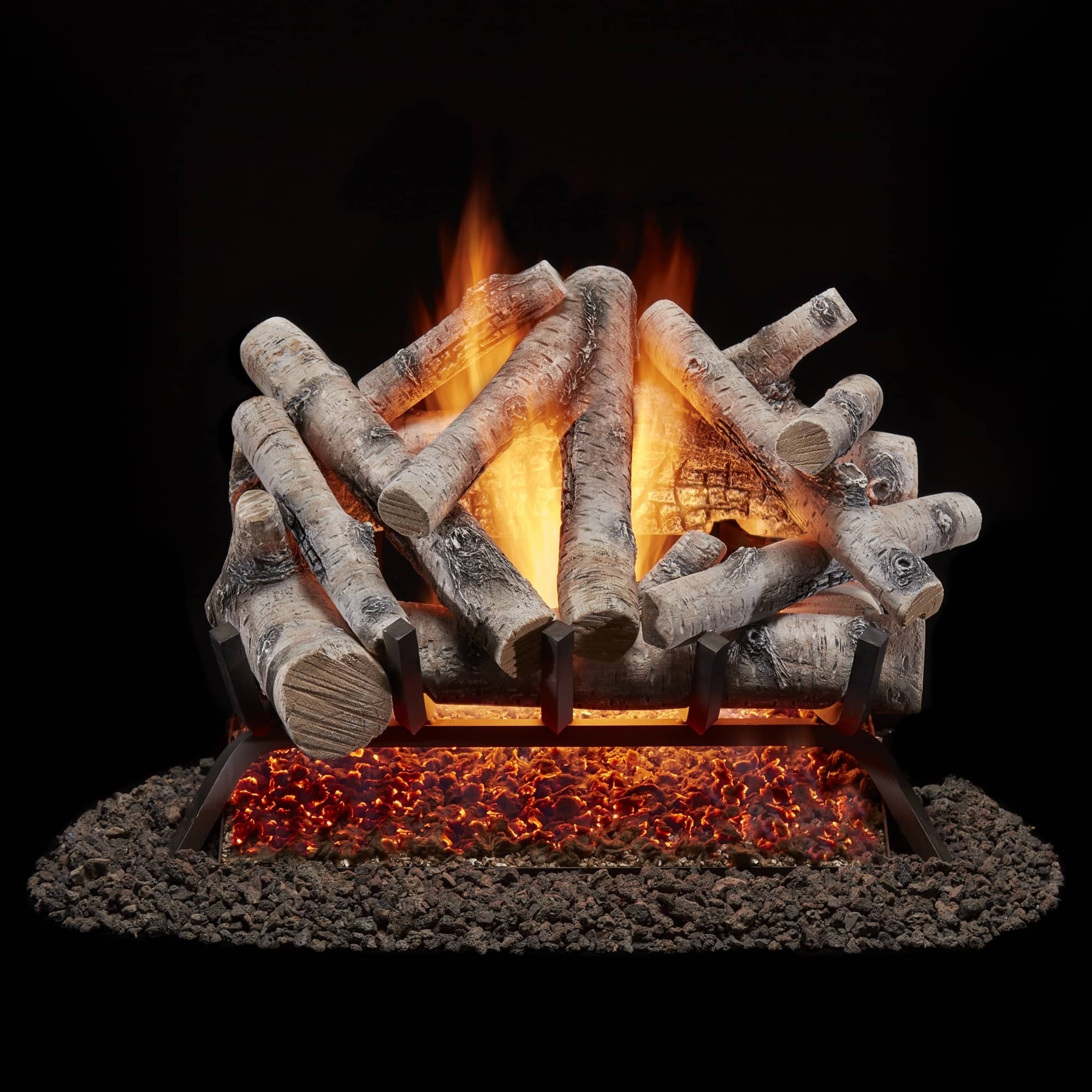 Bluegrass Living, Vented NG Gas Fireplace Log Set With Remote Contr, Heat Output 55000 Btu/hour, Heating Capability 1500 ft², Model# BVL24-2-RO